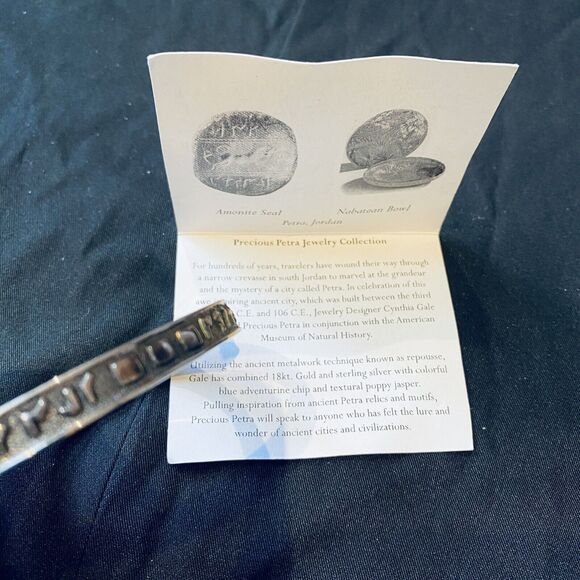 Cynthia Gale Sterling Bangle Bracelet American Museum Of Natural History Petra - Picture 4 of 6